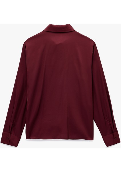 Regular Fit Düğmeli Uzun Kollu Saten Gömlek fiyatları