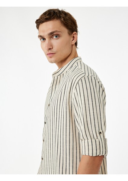 Pamuklu Regular Fit Uzun Kollu Hakim Yaka Gömlek