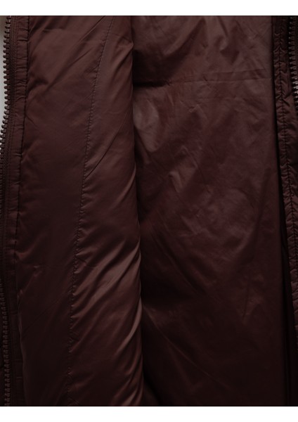 Dik Yaka Kolsuz Fermuarlı Su Itici Crop Şişme Yelek