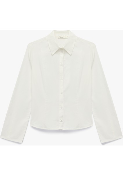 Pamuklu Uzun Kollu Slim Fit Düğmeli Klasik Yaka Gömlek