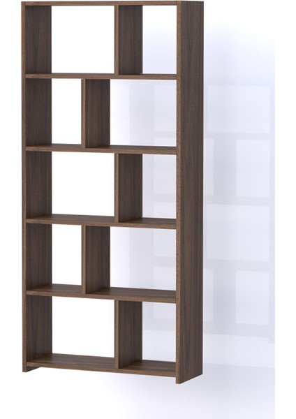 Mobilya Modern Suntalam Ceviz Kitaplık 70x160x20 cm Minimalist Tasarım Ev Ofis Kullanımına Uygun indirimleri