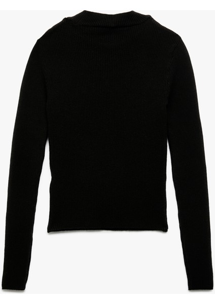 Hafif Dik Yaka Uzun Kollu Triko Kazak fiyatları