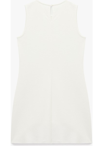 Slim Fit Kolsuz Bisiklet Yaka Taşlı Mini Elbise fiyatları