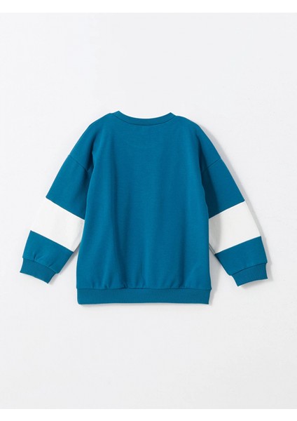 Lcw Kids Petrol Bisiklet Yaka Baskılı Erkek Bebek Sweatshirt ve Pantolon 2'li Takım modelleri