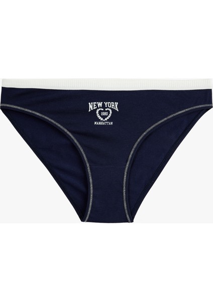 Pamuklu Baskı Detaylı Brief Külot