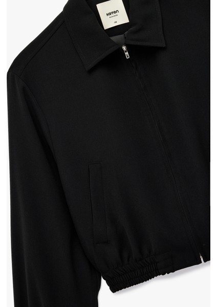 Uzun Kollu Klasik Yaka Fermuarlı Mevsimlik Ceket modelleri