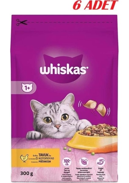 Tavuklu Sebzeli Kuru Kedi Maması 300 Gr*6 Adet