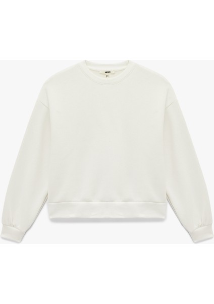 Üç Iplik Şardonlu Uzun Kollu Bisiklet Yaka Basic Sweatshirt