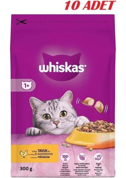 Tavuklu Sebzeli Kuru Kedi Maması 300 Gr*10 Adet