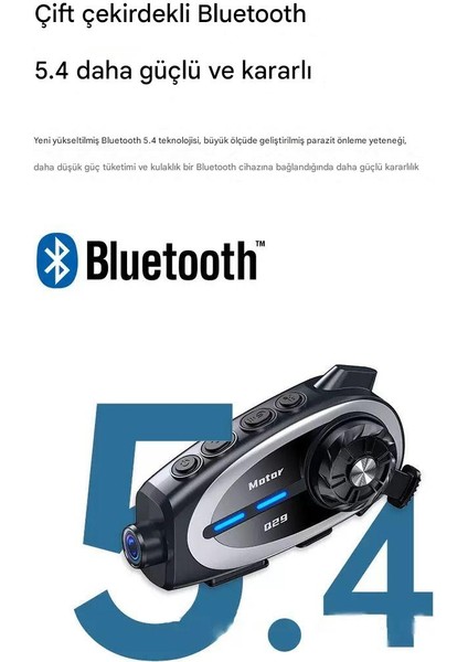 1080P Fhd Kameralı Video Fotoğraf Özellikli Wifi Kamera Bluetooth Arama Müzik Intercom Kask Kulaklık