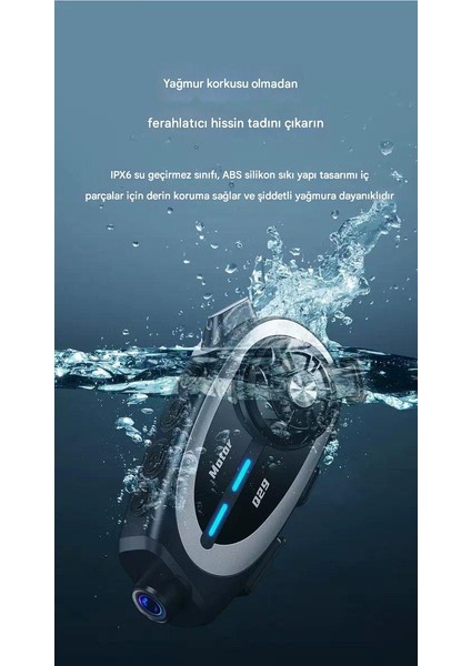 1080P Fhd Kameralı Video Fotoğraf Özellikli Wifi Kamera Bluetooth Arama Müzik Intercom Kask Kulaklık