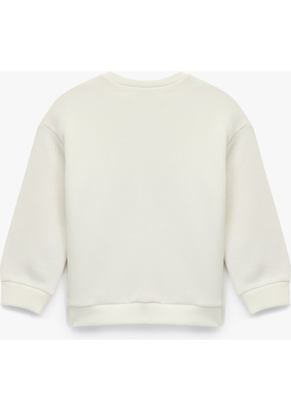 Şardonlu Uzun Kollu Bisiklet Yaka Baskılı Sweatshirt fiyatları