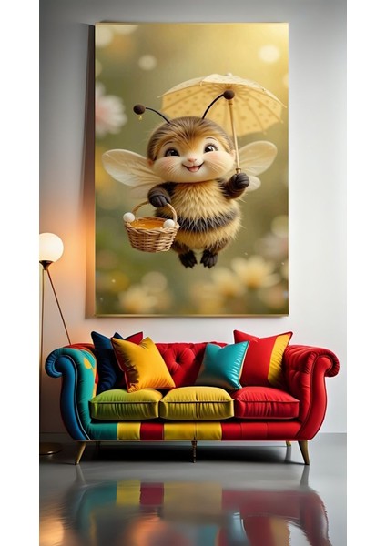 Bal Sepetli Tatlı Arı Ev Duvar Salon Güzellik Salonu Ofis Dükkan Dekarasyon Kanvas Tablo