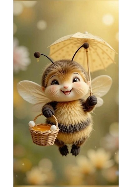 Bal Sepetli Tatlı Arı Ev Duvar Salon Güzellik Salonu Ofis Dükkan Dekarasyon Kanvas Tablo fiyatları