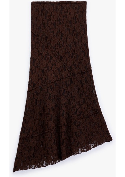 Asimetrik Kesim Midi Dantelli Etek fiyatları