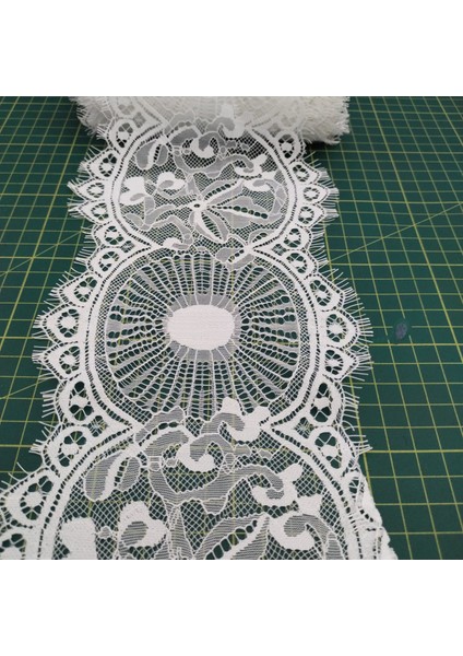 Sakallı Dantel-Kirpikli Saçaklı Dantel A185 Beyaz Renk 1 Adet 3 Mt-15 cm
