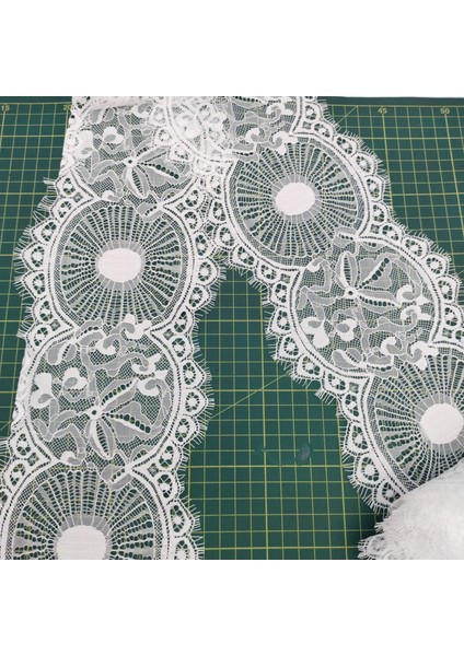 Sakallı Dantel-Kirpikli Saçaklı Dantel A185 Beyaz Renk 1 Adet 3 Mt-15 cm modelleri