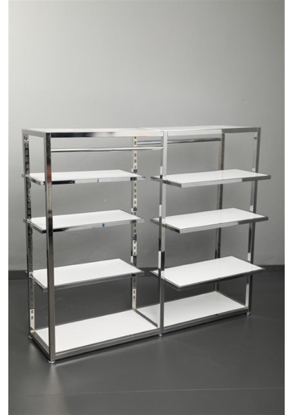 6 Raflı 2 Askılı Krom Stand