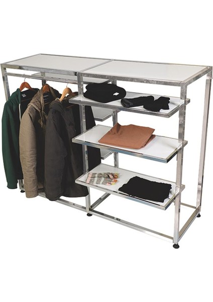 6 Raflı 2 Askılı Krom Stand modelleri