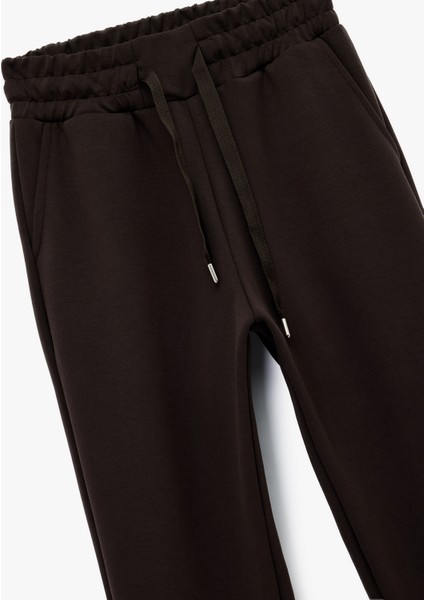 Yüksek Bel Modal Karışımlı Bağcıklı Cepli Jogger Eşofman Altı modelleri