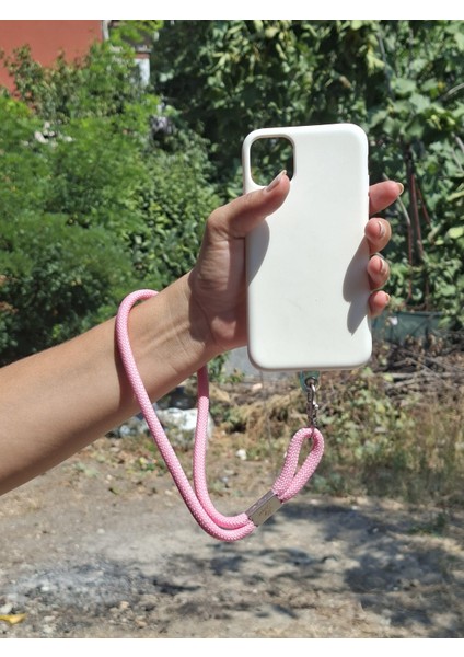 Tüm Kılıflara Uyumlu Pembe Telefon El Askısı