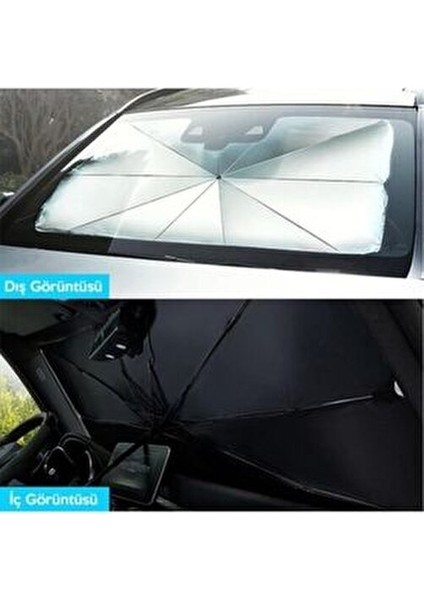 Araba Güneş Gölge Koruyucu Şemsiye Oto Ön Cam Güneşlik Araç Şemsiyesi Bütün Araçlara Uyumlu fırsatları