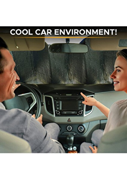 Araba Ön Cam Güneşlik Araç Oto Güneşlik Güneş Koruyucu Katlanabilir Vantuslu Araba Perdesi Önleyici