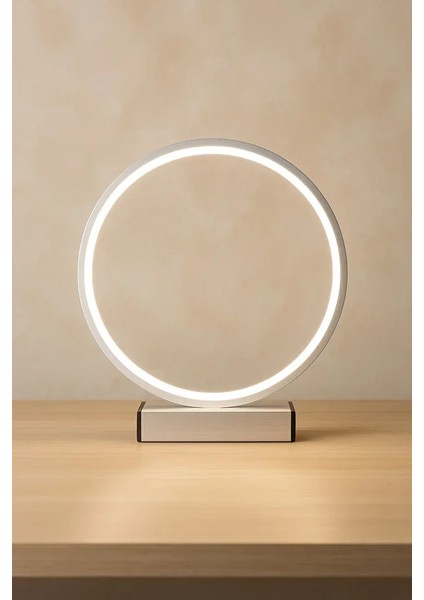 Nish Dairesel LED Işıklı Metal Masa ve Gece Lambası Dekoratif Aydınlatma