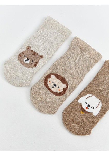Desenli Erkek Bebek Havlu Soket Çorap 3'lü (W5) modelleri