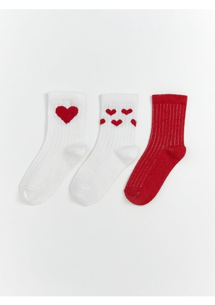 Desenli Kız Çocuk Soket Çorap 3'lü (W5)