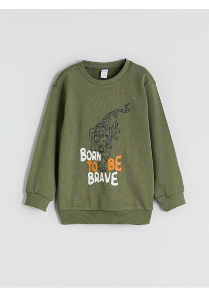 Bisiklet Yaka Erkek Çocuk Sweatshirt (W5)