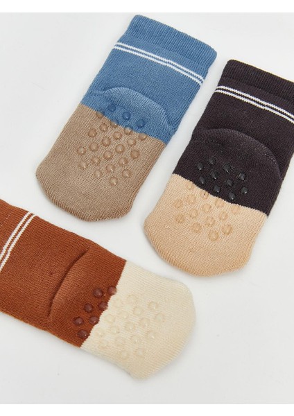 Desenli Erkek Bebek Patik Çorap 3'lü (W5) modelleri