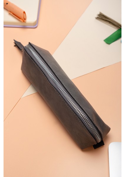 Fermuarlı Minimal Kalemlik - Kalem Kutusu / Çanta Organizeri- Kalem Çantası- Pu Deri indirimleri