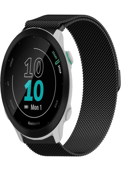 Garmin Forerunner 55 ile Uyumlu Kordon Hasır Metal Örgü Mıknatıslı Milano Kayış