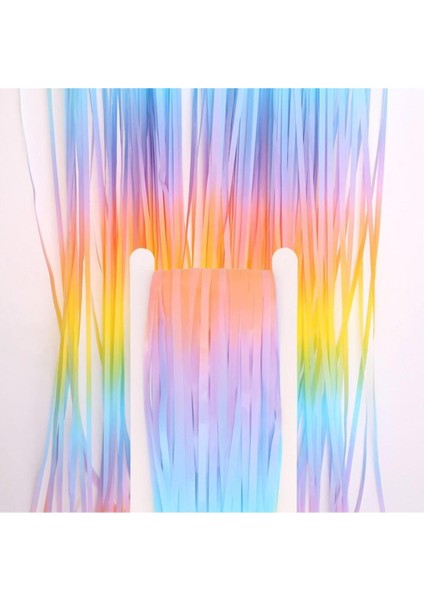 Çok Renkli Parlak Saçak Perde Parti Süsü