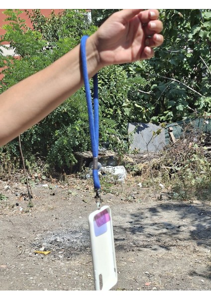 Tüm Kılıflara Uyumlu Mavi Telefon El Askısı