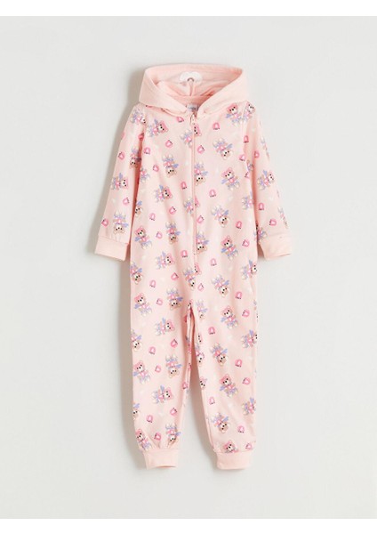 Kapüşonlu Desenli Polar Kız Çocuk Uyku Tulumu (W5)