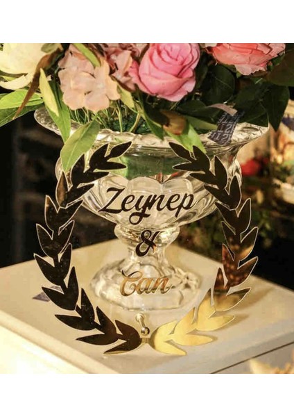 Pleksi Başak Model Masa Üstü İsimlik Dekoru Söz ve Nişan Törenleri İçin fırsatları