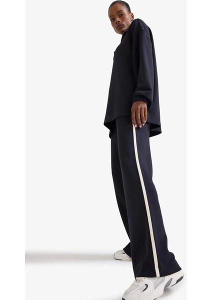 D1458 Siyah Defactofit Wide Leg Geniş Paça Cepli Standart Boy Modal Soft Touch Pantolon fiyatları