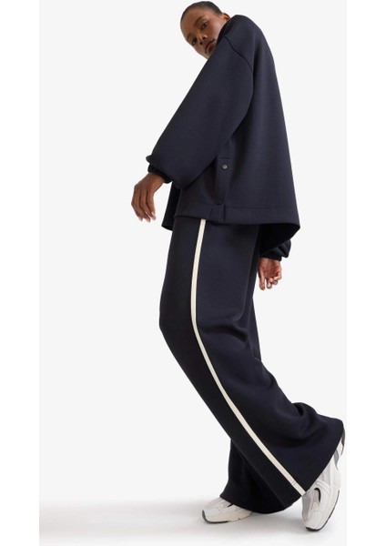 D1458 Siyah Defactofit Wide Leg Geniş Paça Cepli Standart Boy Modal Soft Touch Pantolon modelleri