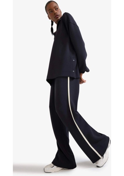 D1458 Siyah Defactofit Wide Leg Geniş Paça Cepli Standart Boy Modal Soft Touch Pantolon fırsatları