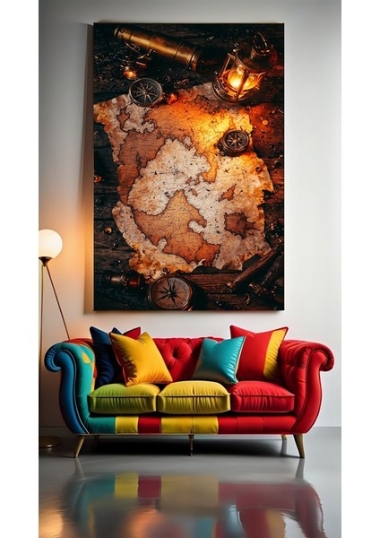 Savaş Haritası V2 Ev Duvar Salon Güzellik Salonu Ofis Dükkan Dekarasyon Kanvas Tablo