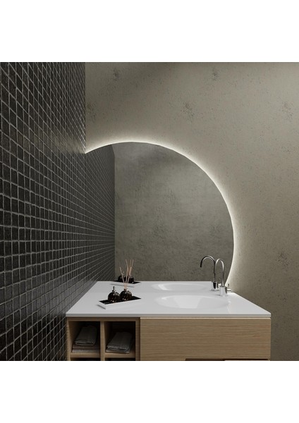 LED Işıklı Banyo Aynası – Yuvarlak Tasarım, Duvar Tipi, Dekoratif Modern Aydınlatmalı Ayna fiyatları