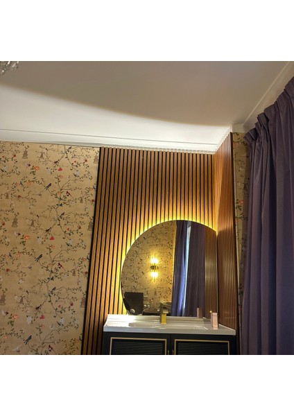 LED Işıklı Banyo Aynası – Yuvarlak Tasarım, Duvar Tipi, Dekoratif Modern Aydınlatmalı Ayna
