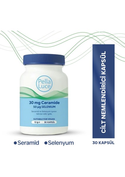 Pella Luce Ceramide Selenium 30 Kapsül Cilde Nem Desteği