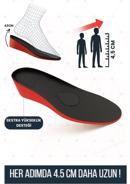 4,5 cm Boy Uzatıcı Tabanlık Etklileyici Boy Uzatan Tabanlık