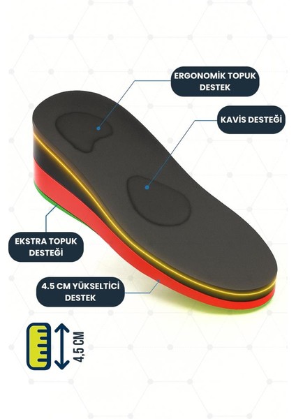 4,5 cm Boy Uzatıcı Tabanlık Etklileyici Boy Uzatan Tabanlık fiyatları