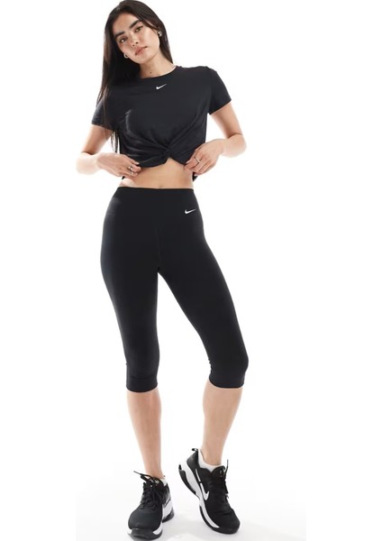 One Training High Rise Capri Leggings Black Kadın 2 Cepli Capri Boy Yüksek Bel Tayt Siyah fırsatları