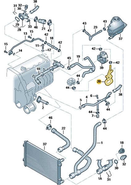 Skoda Superb 2002-2008 2.0 Azm Motor Alt Dağıtıcı Hortum 06B121058AP fiyatları
