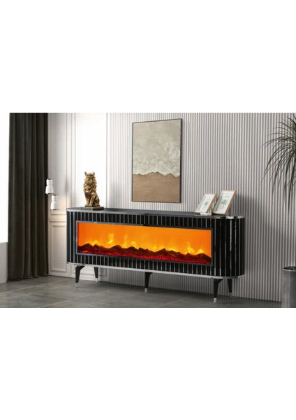 Bera Sonata - Gümüş Şömineli Gamze Tv Sehpası